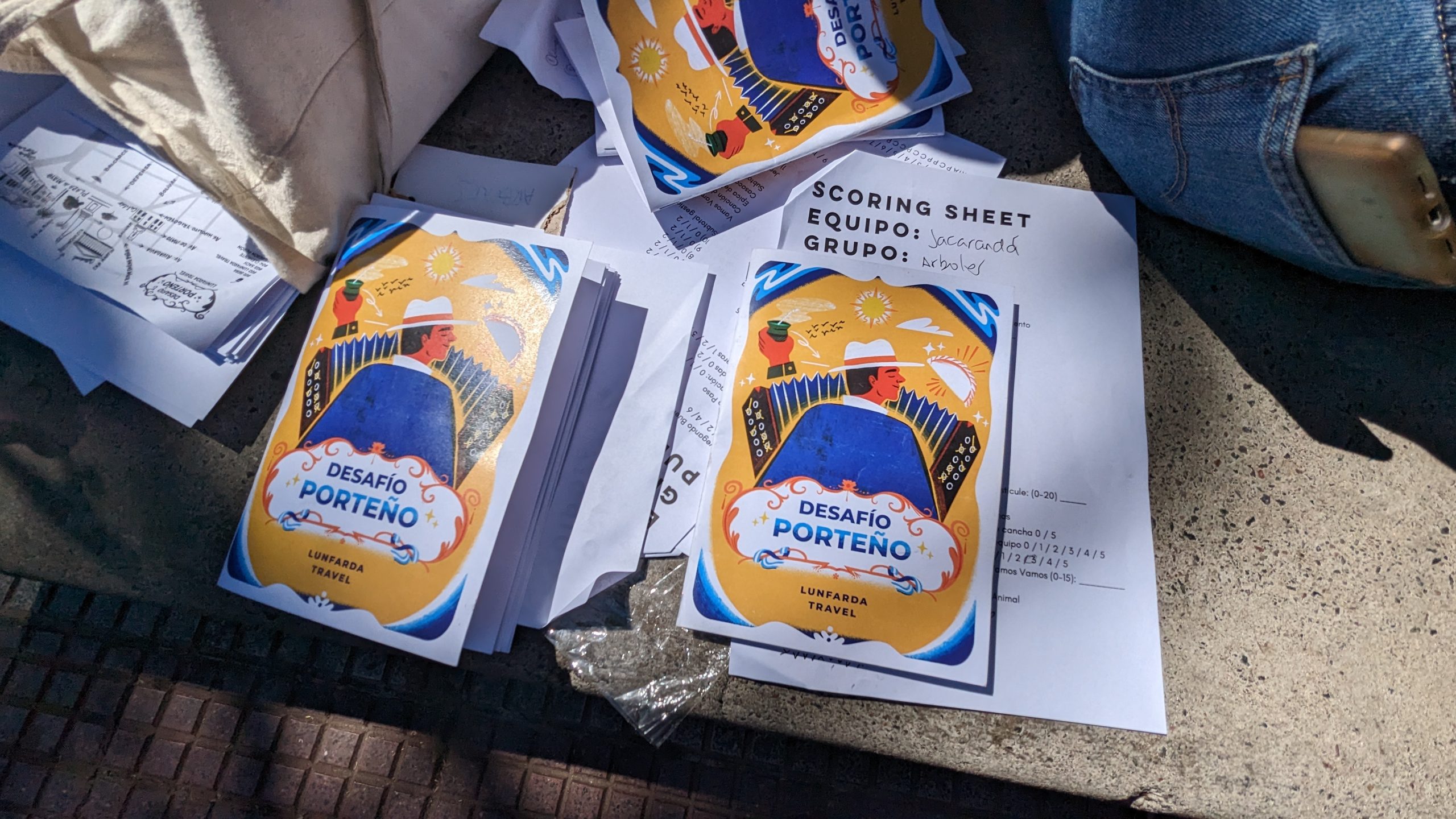 Material del Desafío Porteño, búsqueda del tesoro en San Telmo